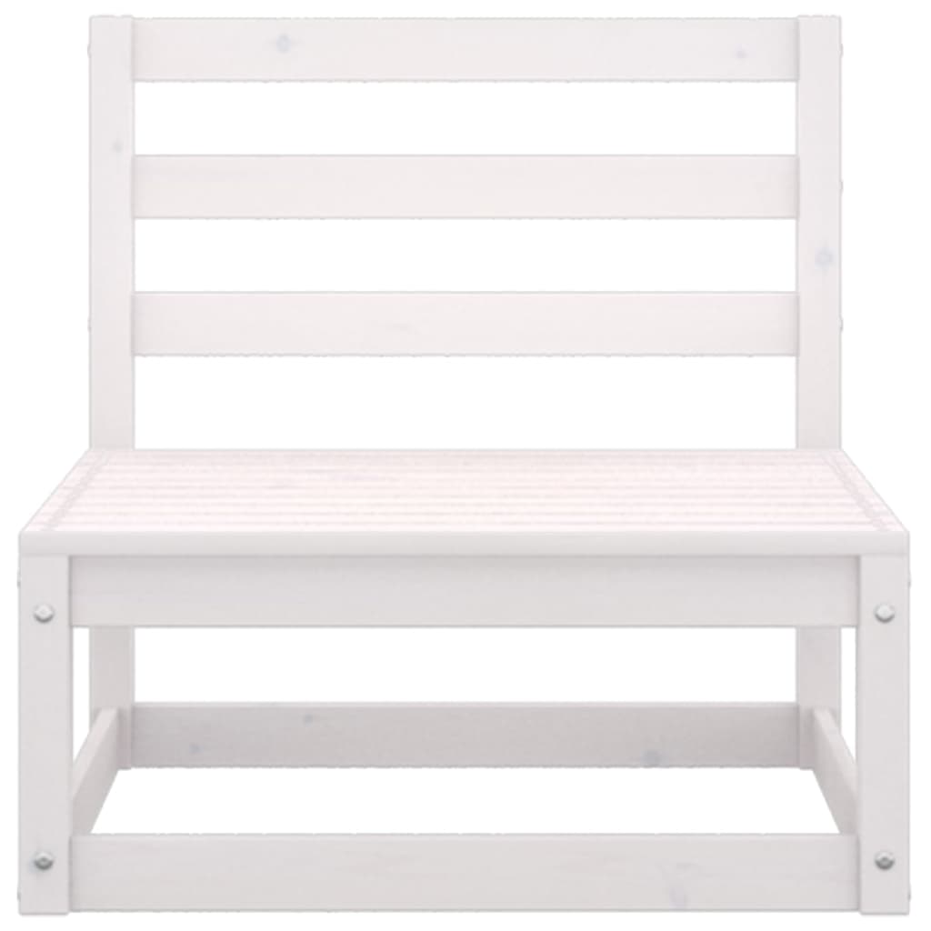 Outdoor-Sofa 3-Sitzer Weiss Massivholz Kiefer